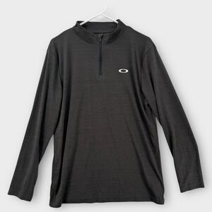 Oakley Hydrolix Pullover Mens Medium Black 1/4 Zip Long Sleeve‎ Stretch Golf